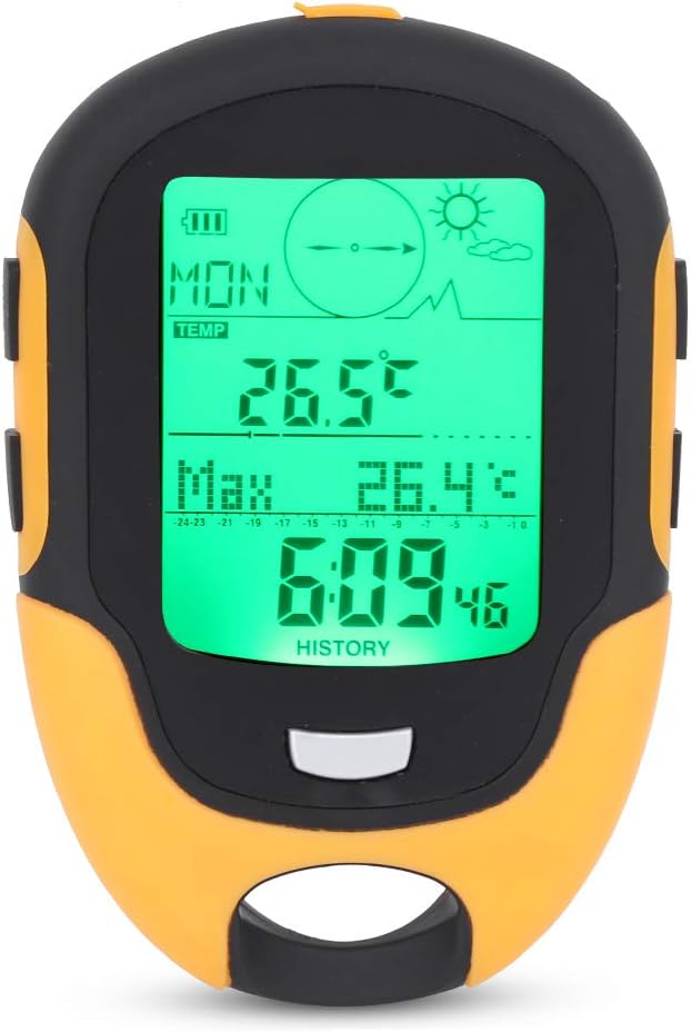 Altimeter, GPS Digital Waterproof Outdoor Altitude Pre, Outdoor Multifunctional Car Altimeter, Pre Warning Remind Compass for Outdoor Activities Like Climbing, Hiking, Hunting