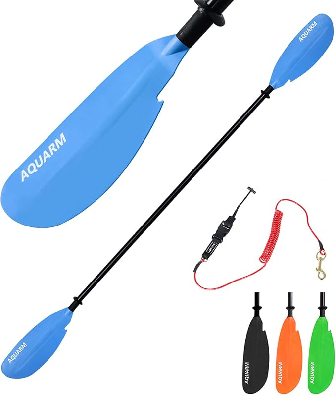 Kayak Paddle 231cm/91inch, Aluminum Shaft with Reinforced Fiberglass Blade, Adjustable Lightweight Kayaking Oars for Boating Canoeing