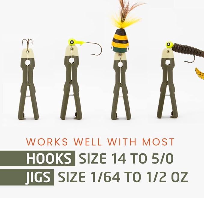 Fishing Knot Tying Tool/Jig Head and Hook Eyelet Grip/Line Threader/Clipper for Shaky Hands and Poor Eyesight. Tackle Box Accessory