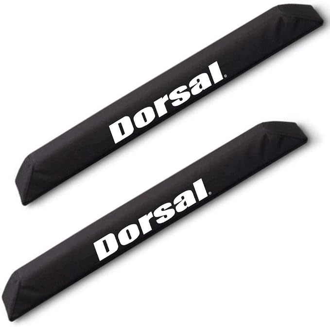 DORSAL Aero Roof Rack Pads for Wide and Aftermarket Crossbars - Pack of 2 for Surfboards Kayaks Sups Snowboards Polyester 28" Inch Thule Yakima Rhino Style