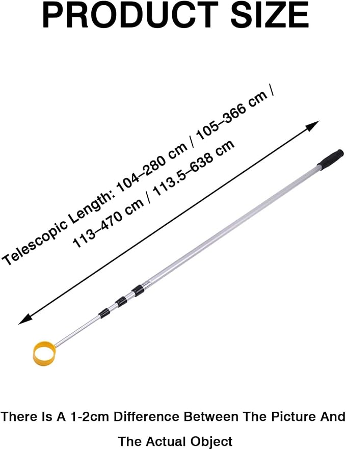 Aluminum Alloy Golf Ball Retriever — Extends up to 6.38 Meters — Multiple Golf Accessories & Supplies