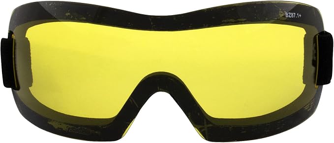 Birdz Eyewear Wren Frameless Skydiving Riding Goggles 3 Pairs Anti-Fog with Clear Smoke & Yellow Lens