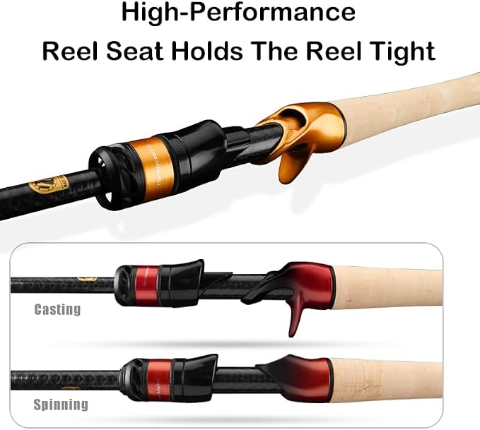 PURELURE Travel Telescopic Fishing Rods, Collapsible Fishing Pole 6ft/7ft | 24+30 Ton Carbon Fiber Spinning Casting Rod, FUJI New O-Ring, Detachable Cork Handle, Multi-Action Guide Ring System
