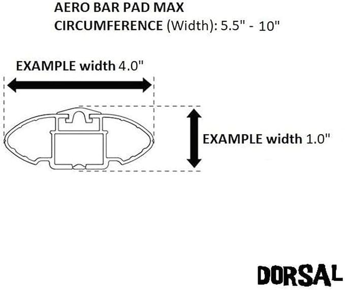 DORSAL Aero Roof Rack Pads - Sunguard (No Fade) for Factory and Wide Crossbars - Pack of 2 for Surfboards Kayaks Sups Snowboards PVC 20" Inch Black