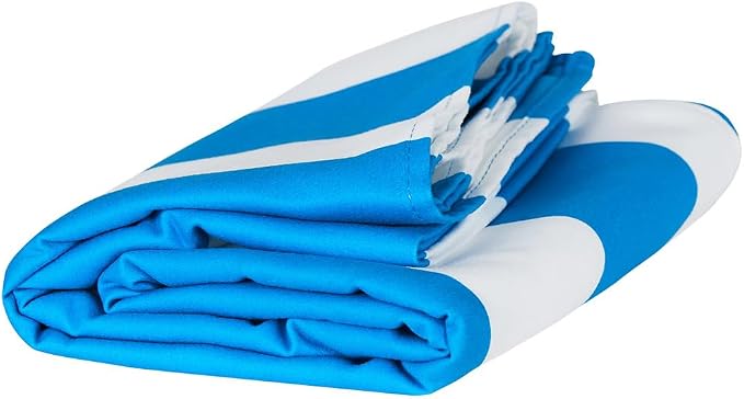 Dock & Bay Beach Towel - Quick Dry, Sand Free - Compact, Lightweight - 100% Recycled - Includes Bag - Cabana - Blue - Large (160x90cm, 63x35)