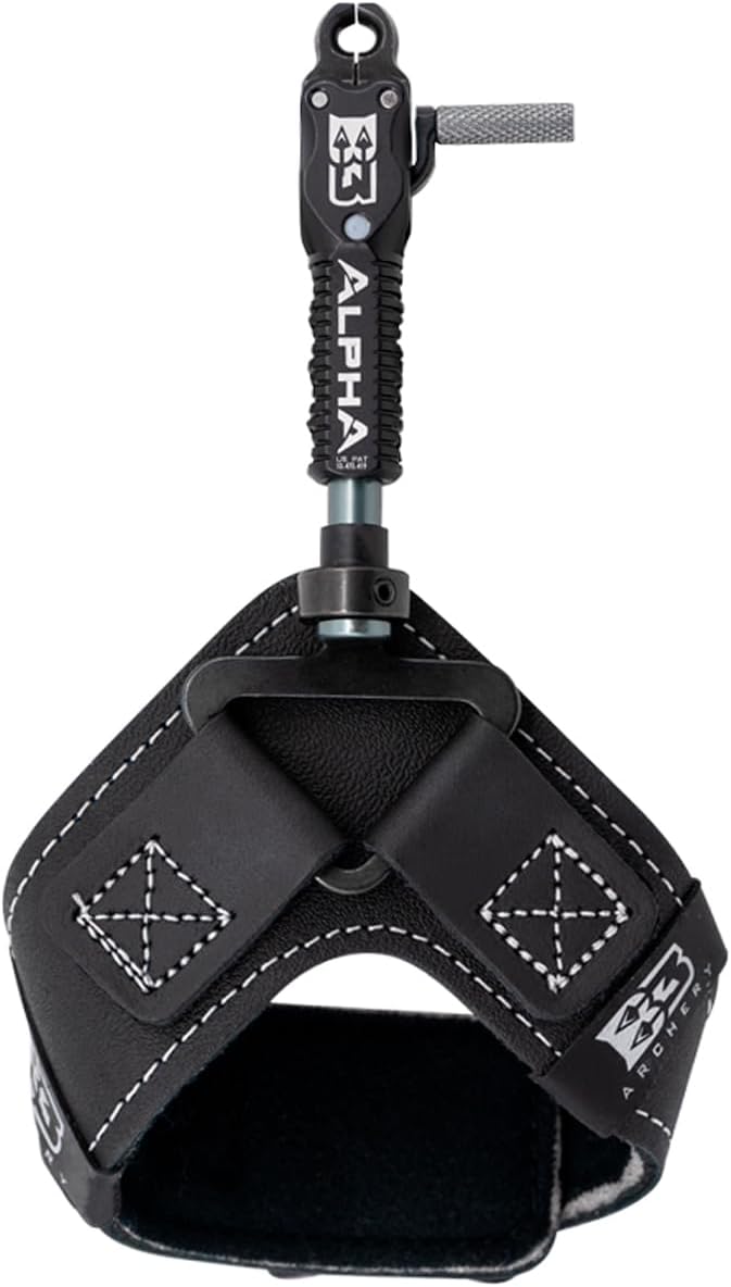 B3 Archery Alpha Double-Caliper Wrist Strap Archery Compound Bow Arrow Release Aid Trigger w/Adjustable Trigger Travel, Roller-Sear Double Stainless Steel Jaws, for Bowstring & String Loop Use