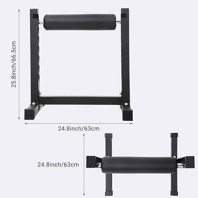 Bulgarian Split Squat Stand, 7-Level Adjustable Single Leg Squat Roller, 350 LBS Heavy Duty Leg Workout Equipment for Home Gym, Glute & Lunge Machine with Ergonomic Foot Pad