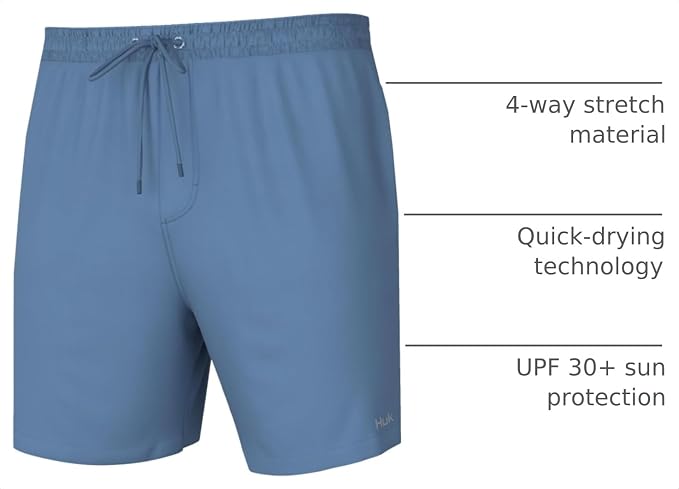 HUK Men's Pursuit Volley Short, Quick-Dry Fishing Shorts for Men