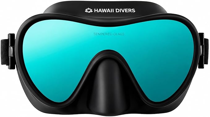Hawaii Divers Deep Sea Mirrored - Adult Snorkel Mask, Tempered Glass, Mirrored Lens, Swimming Snorkel, Snorkeling Gear