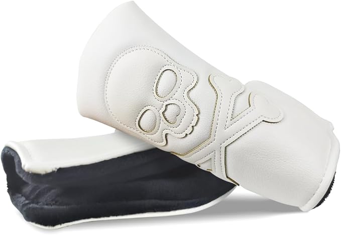 Scott Edward Skull Golf Woods Headcovers Covers for Driver Fairway 1 3 5 H Clubs Set Heads PU Leather Unisex Black Brown