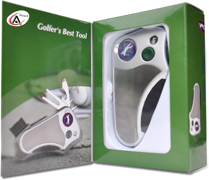 Golfer's Best Tool – 6-in-1 Golf Multitool | Fathers Day Gift | Stroke Counter, Divot Repair, Brush, Ball Marker, Cleat Tightener, Club Cleaner | Compact Golf Gift & Souvenir