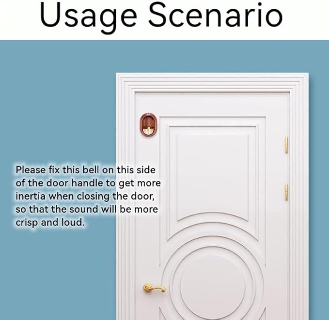Shopkeepers Bell - Magnetic Attached Doorbell for Door Opening - Unique Office Ornament and Hanging Decoration for Business Entrance, Fridge Sticker and Barn Door (Walnut Oval)
