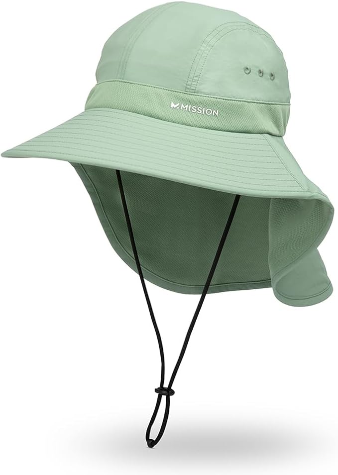 Cooling Sun Defender Sun Hat, UPF 50 UV Protection for Men Women, Wide Brim Outdoor Hat for Hiking, Fishing, Beach, Gardening (Hedge Green)