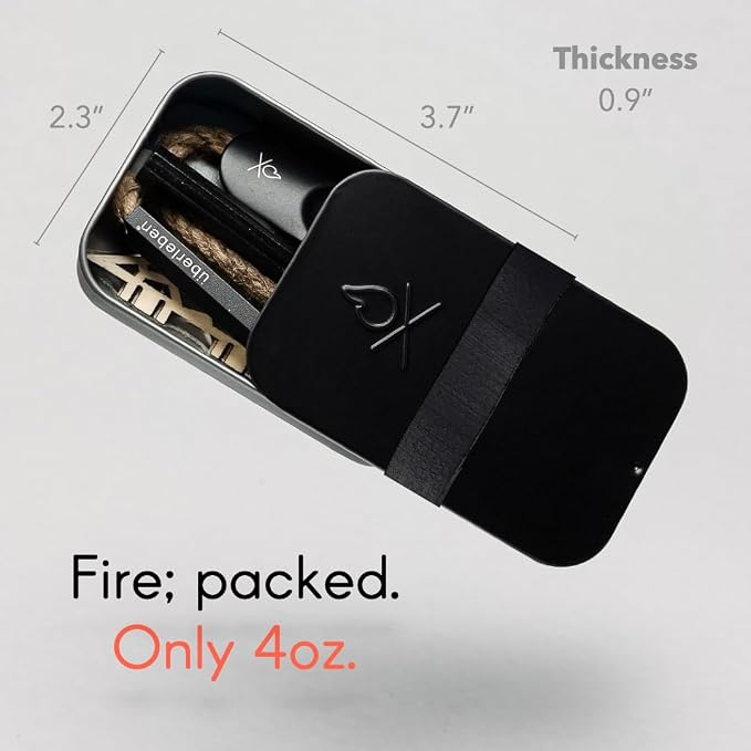 Überleben | FIREKIT Survival Fire Starter Kit – All-in-One Ferro Rod, Striker, Tinder Wick & Bellow – Waterproof Camping Essentials