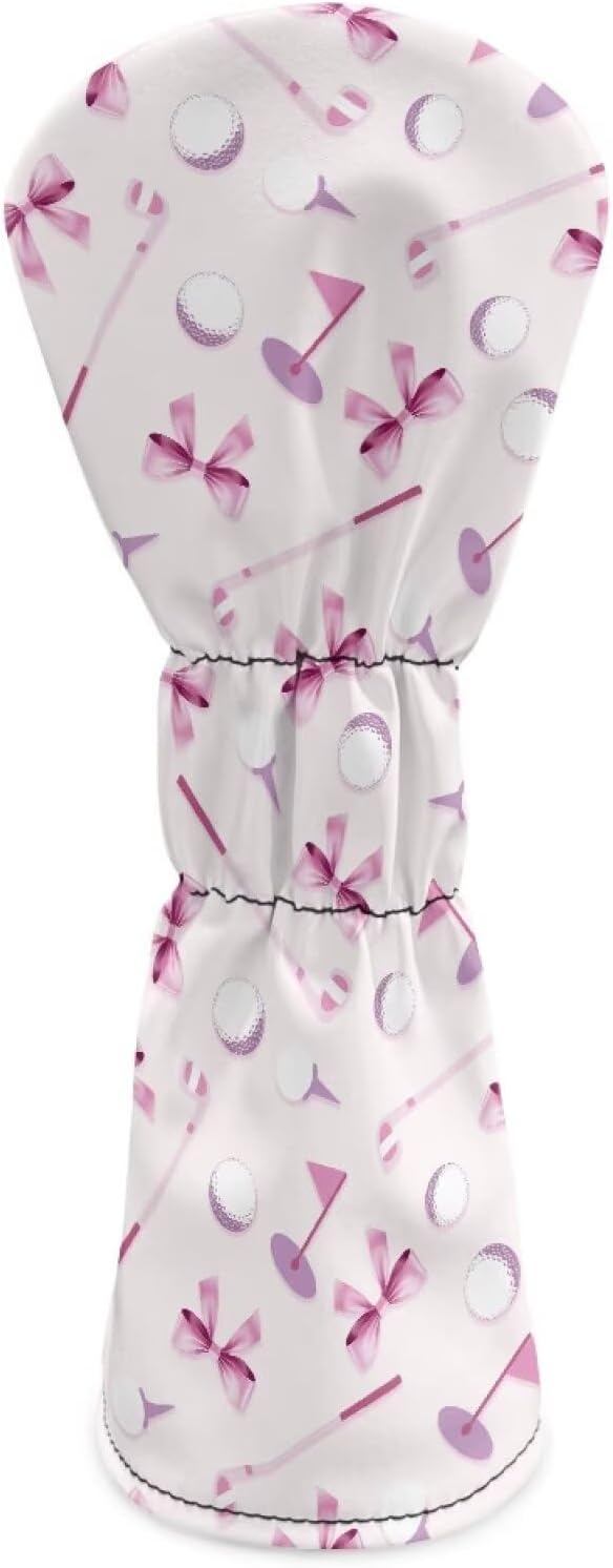 Rnyleeg Golf Club Head Covers for Women Driver Head Cover Leather Fairway Wood Headcover Hybrid Headcovers for Golf Clubs
