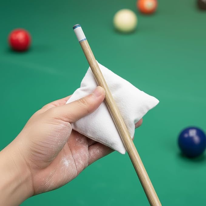 DOITOOL 4 Pcs Billiards Talc Powder Bag Pool Hand Chalk Talcum Powder Bag for Dry Hands Grip Control Snooker Cue Glide Smooth Stroke, Bowling Pool Cue Accessories for Professional Stable Play