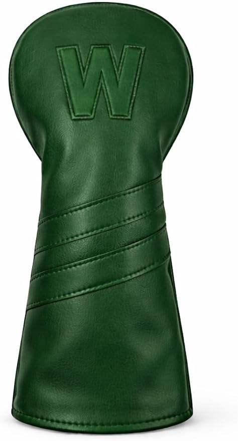 Leather Golf Headcovers Set of 3 – Driver (1), Fairway Wood (W) & Hybrid (H) – Premium Retro PU Leather Golf Club Head Covers – Fits 460cc – Detroit Golf Co.