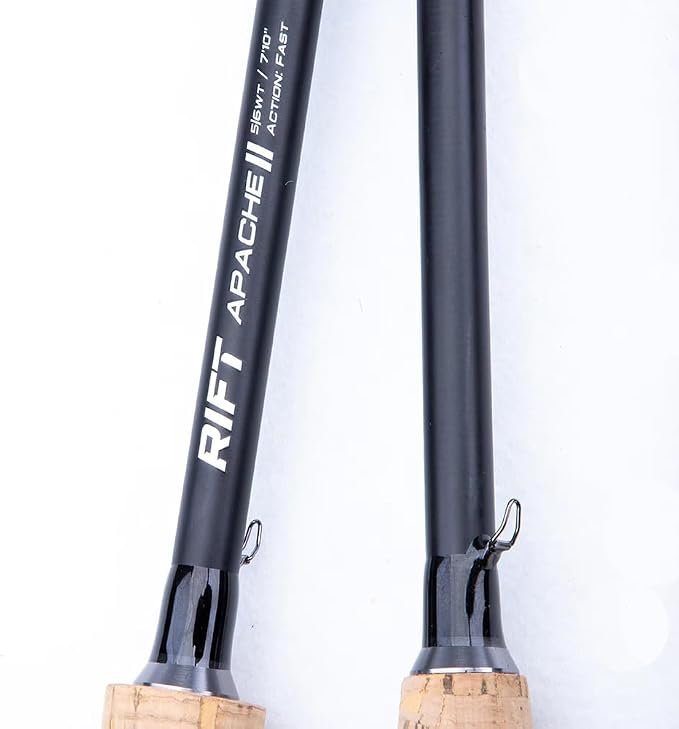 RIFT Apache II Fly Fishing Rod – Carbon Fiber Telescopic Fishing Rod – One-Piece Travel Fishing Rod – Fast Action Fly Rod with Aluminum Reel Seat, Stainless Guides, and Folding Hook Keeper