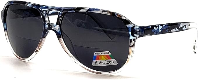 Polarized Bifocal Reading Glasses Blue Light Blocking Readers for Men Women Lightweight Aviator Retro