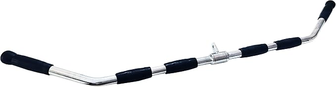 Lat Cable Machine Attachment Curl Pulldown Barbell Revolving Bar, Multi-Exerciser Cable Attachment, Solid Steel Tricep Press Down Bar with Rubber Handgrips & Revolving Hanger