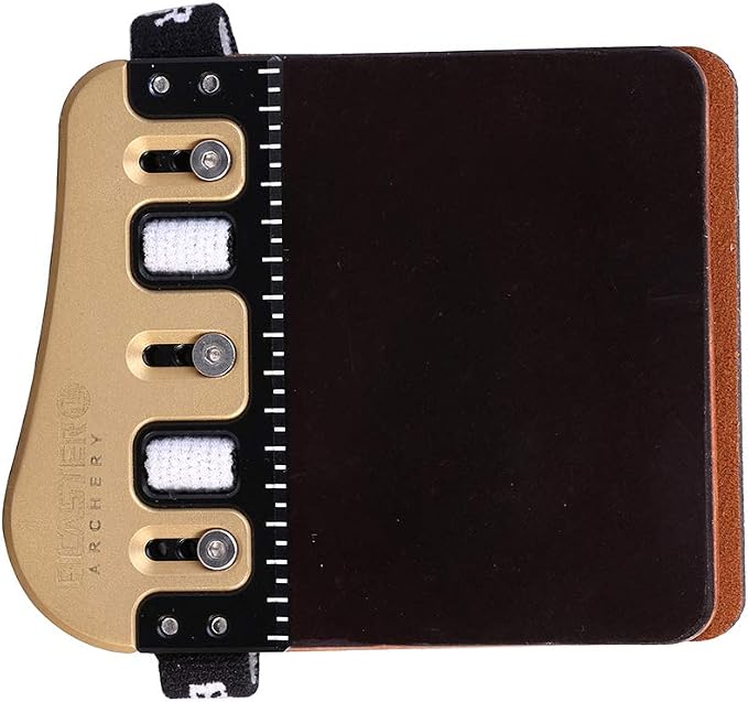 BICASTER Barebow Finger Tabs Cordovan Leather + Brass Plate - Left Hand