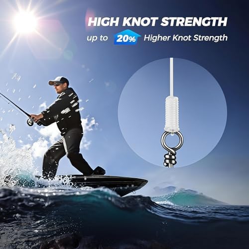 MOISO 10lb (x 2) & 30lb (x 2) Bundle - Pre-Tied Dropper Loop Rigs - 10 lb & 40 lb Bundle Pack. Tested Fishing Line Spool - 80 Loops 16 Inches Apart with 5.5 Inch