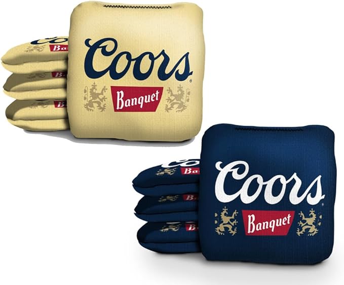 Slick Woody's Official Brand Beer + American Flag Cornhole Bags – Resin-Filled Tournament Performance with Dual Sided Professional Use Fabric- Set of 8