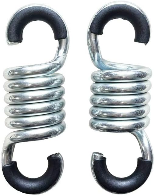 Balcony Swing Spring Hook 770 lbs Load-Bearing Hammock Swing Accessory 4.02-Inch Galvanized Extended Hook 2 Pieces Linear Swing Spring with Noise-Reducing Pad