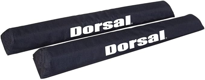 DORSAL Aero Roof Rack Pads for Factory (Narrow) Crossbars - Pack of 2 for Surfboards Kayaks Sups Snowboards Polyester 28" Inch OEM Aero Bars Black