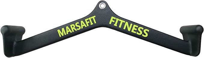MARSAFIT Home Gym Fitness Rowing T-bar V-bar Pulley Cable Machine Attachment, Bicep Curl Tricep LAT pulldown Bar Back Strength Training Handle Grips LAT Pull Down Bar for Seat Row Workout