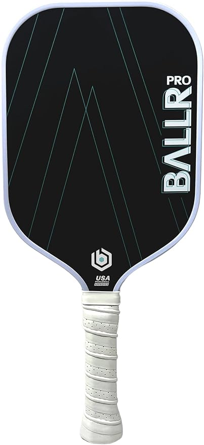 BALLR Pro Pickleball Paddle with T700 Carbon Fiber Surface for Increased Spin and Control - USAPA Approved