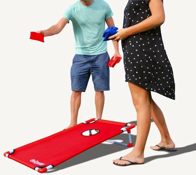 GoSports Portable Cornhole Set with Carry Case - Outdoor Lawn Bean Bag Toss Game for Adults and Family - Beach, Camping, Yard Games & More