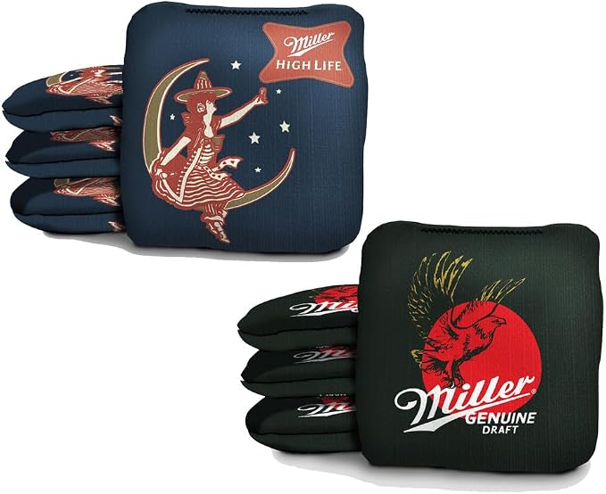 Slick Woody's Official Brand Beer + American Flag Cornhole Bags – Resin-Filled Tournament Performance with Dual Sided Professional Use Fabric- Set of 8