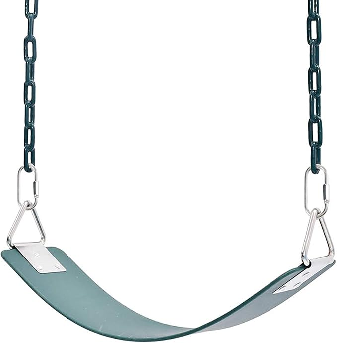 Swing Chains (2) Fully Coated for Swing Set with 4 Free Quick Links Anti-Rust Iron Link Chains Playground Kids Tree Swing Seat Accessories and Replacement Support 660 Lb (Green)