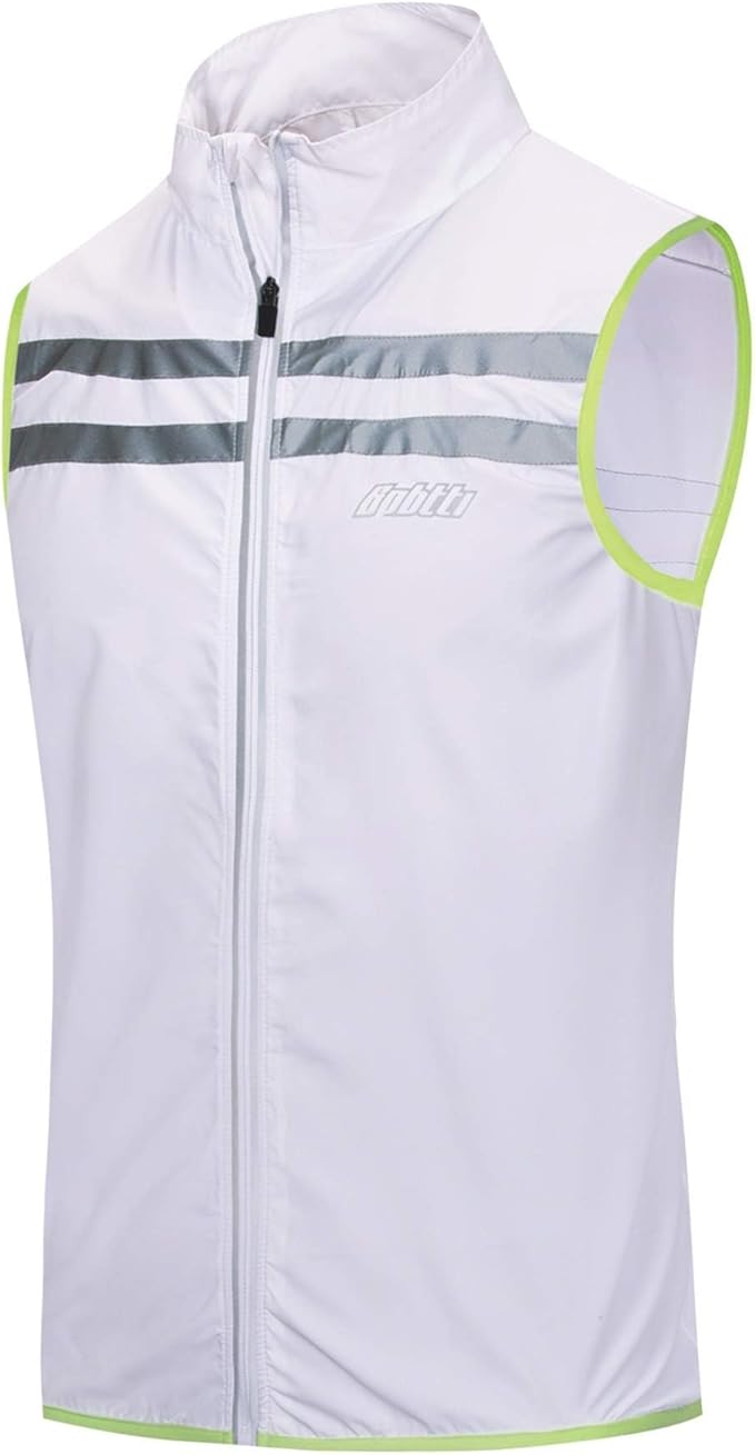 bpbtti Men's Hi-Viz Safety Running Cycling Vest Sleeveless Windbreaker vests- Windproof and Reflective