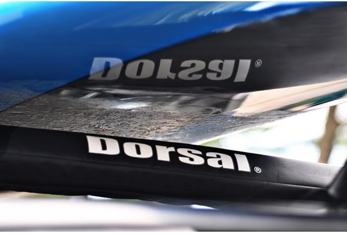 DORSAL Aero Roof Rack Pads for Factory (Narrow) Crossbars - Pack of 2 for Surfboards Kayaks Sups Snowboards Polyester 28" Inch OEM Aero Bars Black