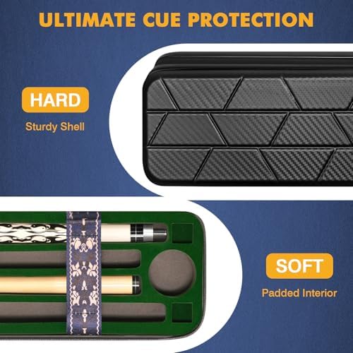 PEKREWS 1x1 Soft Cue Bag Grey & 4x4 Hard Pool Cue Case Carbon Black Set