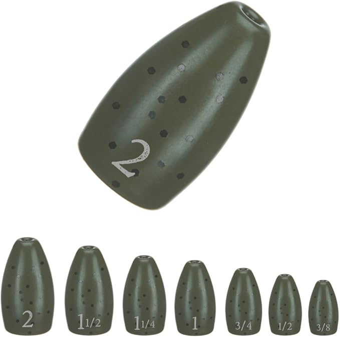 Reaction Tackle Tungsten Flipping Weights for Bass Fishing - Sinkers for Punching Heavy Cover - Fresh & Saltwater - Texas/Carolina Rigs - Size Stamped