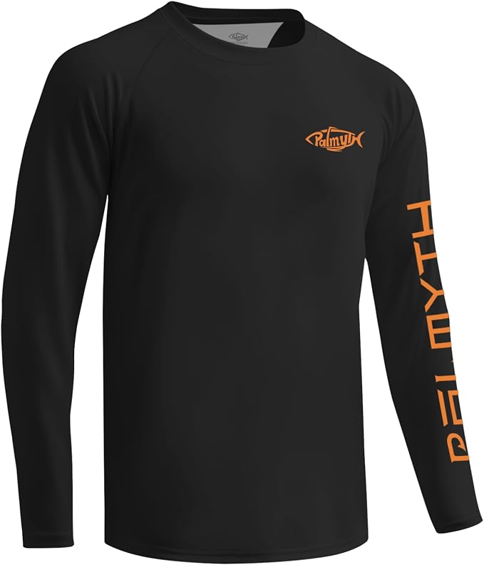 Palmyth Fishing Shirts for Men Long Sleeve UPF 50+ T Shirt Sun Protection | Quick Dry, Sun Protection, Myth-Cool Fabric, Fish Print, Moisture Wicking, Stretchy, Breathable, Fishing,Boating,Outdoor Wear