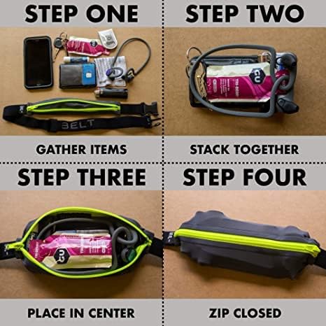 SPIbelt Running Belt Original for Women Men, Phone Holder for Running, Running Fanny Pack, Holder for Phone, Running Waist Pack, Adjustable Waist, [Fits All Phones]. Anthracite with Black Zipper