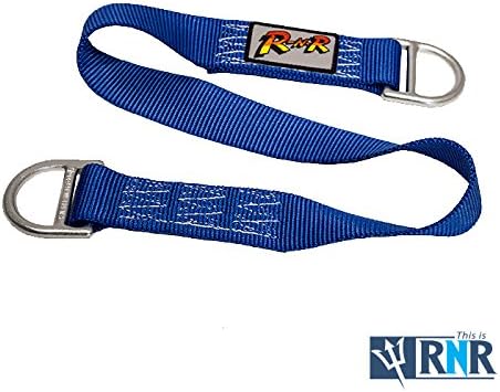 Rock-N-Rescue Professional Nylon Web Anchor Strap - Safety-Rated D-Ring Configuration, Heavy-Duty Fall Protection Equipment, Multiple Lengths 36-180 Inch, Industrial Safety Gear