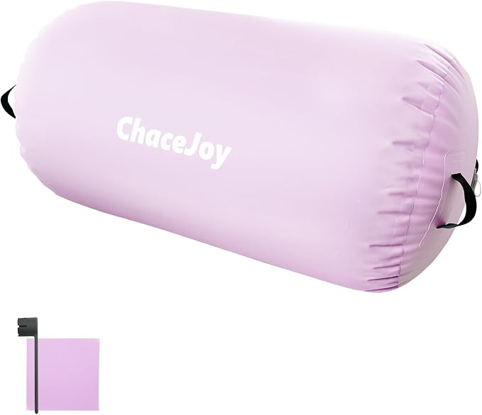 Gymnastics Air Barrel Inflatable Tumbling Roller for Cheerleading and Gymnastics Home Training Perfect for Back Handspring Practice Tumbling Drills Air Roller for Kids and Adults Includes Repair Kit