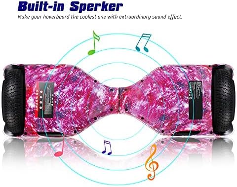 LIEAGLE Hoverboard, 6.5" Self Balancing Scooter Hover Board with Bluetooth Wheels LED Lights for Kids Adults