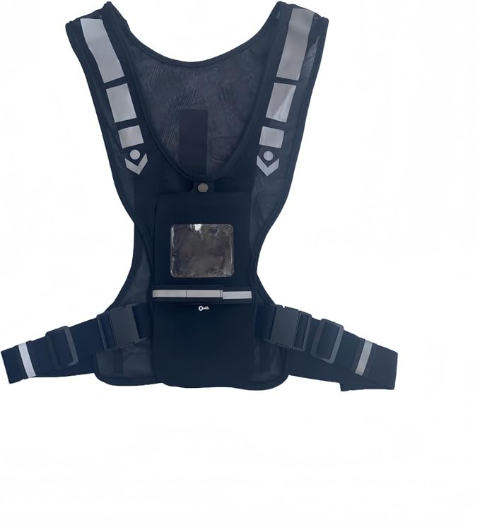 Breathable Sports Cycling Vest with Phone Storage, Reflective Material, Adjustable Waistline 13.8-63 inch, Unisex