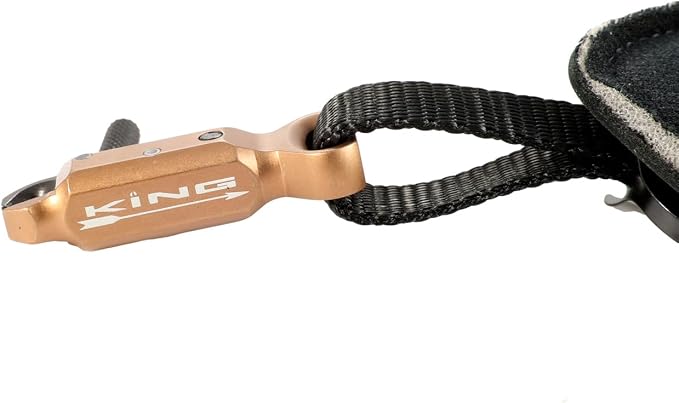 B3 Archery King Single-Caliper Wrist Strap Archery Compound Bow Arrow Release Aid Trigger w/Adjustable Travel, Roller-Sear Blackened Stainless Steel Jaw, Standard Wrist Strap