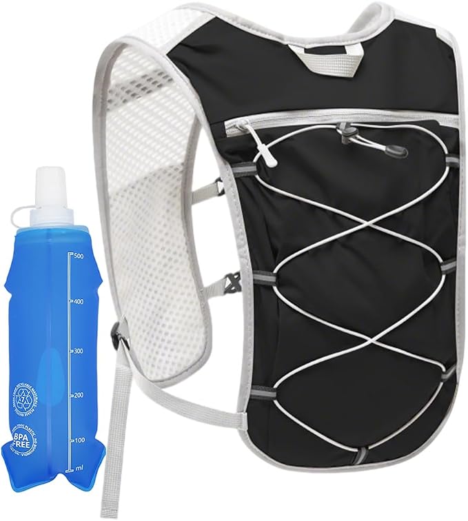Hydration Backpack Lightweight Running Vest for Women Men with 500ml Soft Flask Hiking Daypack