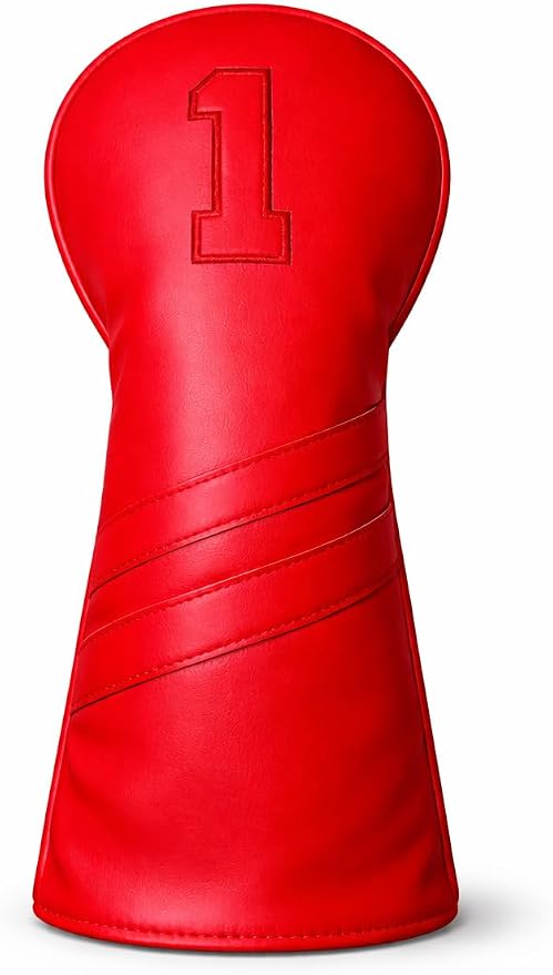 Leather Golf Headcovers Set of 3 – Driver (1), Fairway Wood (W) & Hybrid (H) – Premium Retro PU Leather Golf Club Head Covers – Fits 460cc – Detroit Golf Co.