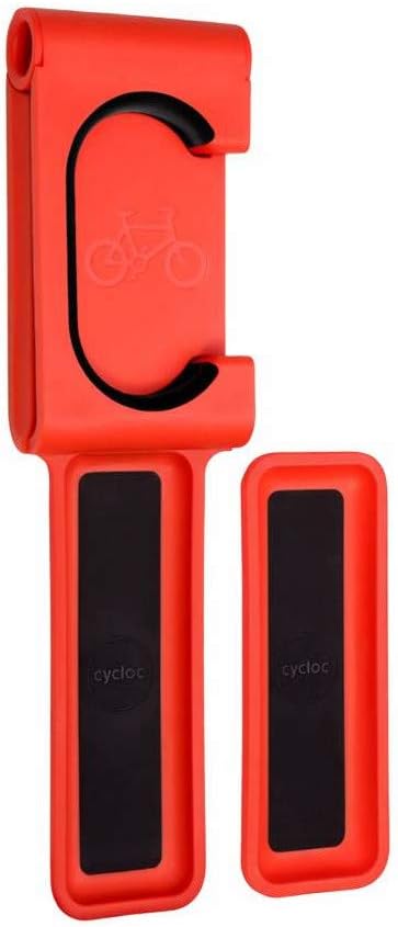 cycloc Endo - Wall Mount Bike Storage Rack – Vertical Wheel Hung Cycle Storage - Orange | indoor-bike-storage