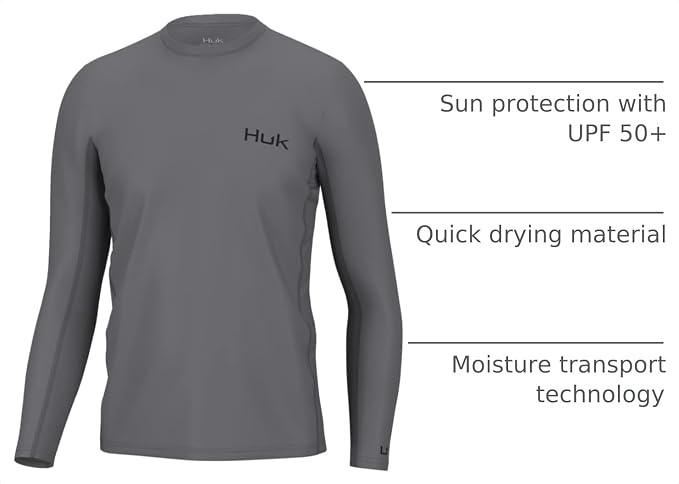 HUK Men's Icon X Long Sleeve Shirt, Performance Fishing Shirt