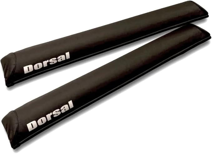 DORSAL Aero Roof Rack Pads - Sunguard (No Fade) for Factory and Wide Crossbars - Pack of 2 for Surfboards Kayaks Sups Snowboards PVC 28" Inch Black